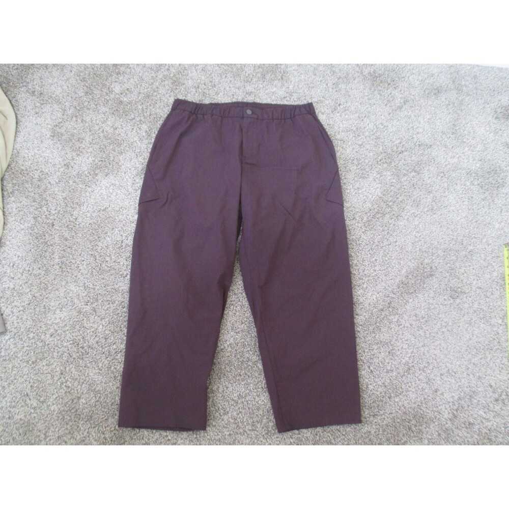 Lululemon Lab Merino Wool Blend Pants Sz 38 x 26, Maroon Elastic Waist LM5AFMS
